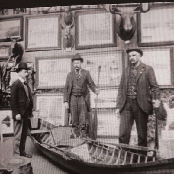 The Maine Guides were there, in a booth big enough to put in a canoe.